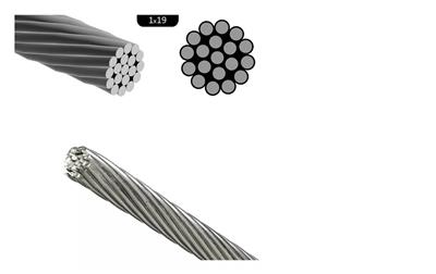 Cable de acero inoxidable rígido D 4mm (1x19) aisi 316