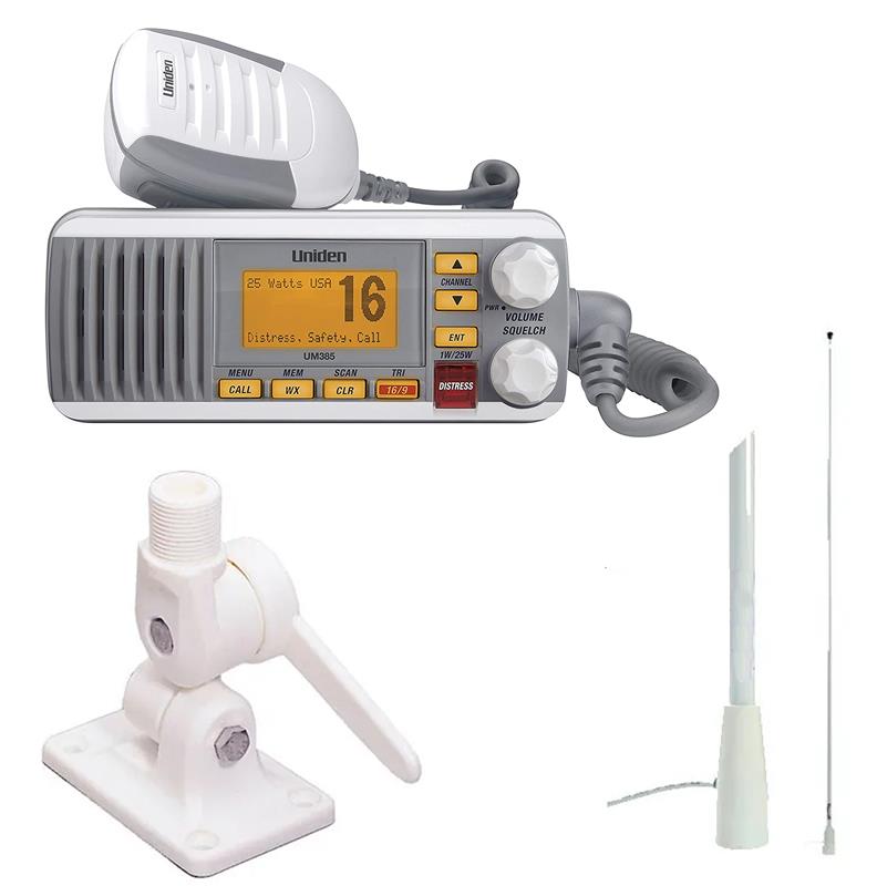 Radio-VHF-Combo-Uniden-385-Blanca-Antena-15-M--Base-de-Antena