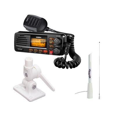 Radio VHF Combo Uniden 385 Negra +Antena 2.4 M + Base de Antena