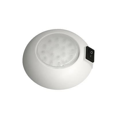 Plafón Led D 103mm led 18 Luz Blanca Cuerpo Blanco con Interruptor