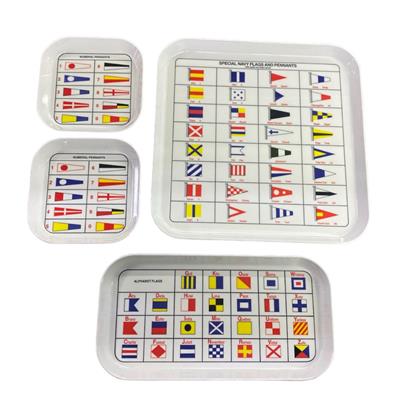 Bandeja Juego 4Pz Nauticas Juego Banderas del Codigo de Señales