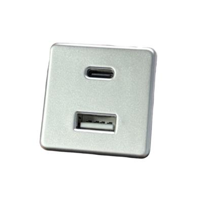 CARGADOR USB EMBUTIR ALUMINIO	10.05.13.2/A+C