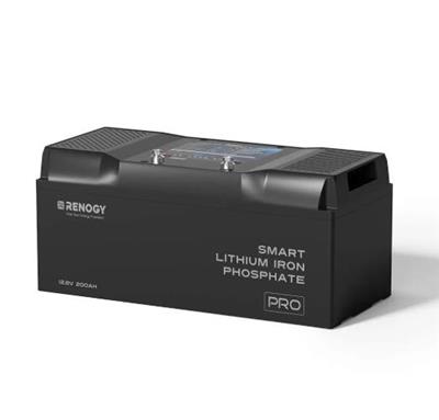 Renogy Batería de Litio Renogy LiFePO4 con Bluetooth 12.8V 200Ah RBT12200LFP-BT-G1-US