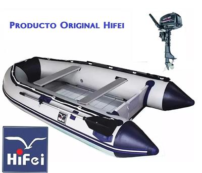 Bote Inflable Hifei 3.60 m con Piso de Aluminio + Motor Parsun 5.8 hp 2 Tiempos
