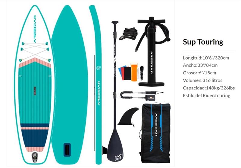 Tabla-Stand-Up-Paddle-Sup-Inflable-Ride-Wave-Touring-Voyager-Color-Verde