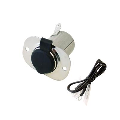 Toma 12V Hembra Inox con Tapa Goma En